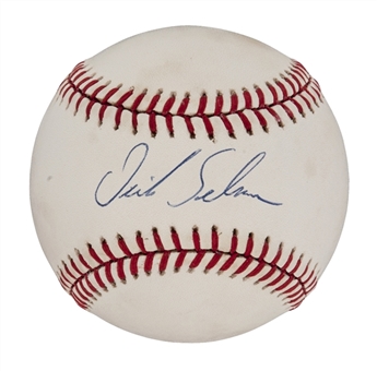 Dick Selma Single-Signed ONL William D. White Baseball (PSA NM-MT 8.5)